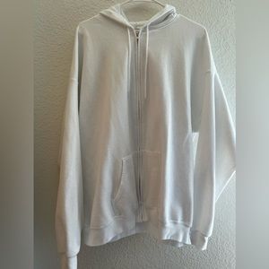 Hanes white zip up hoodie size XL